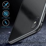 Wholesale Apple iPhone XS / X Fully Protective Magnetic Absorption Technology Transparent Clear Case (Black)